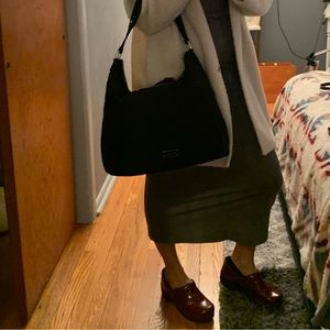 Vera Bradley Black & Baroque Shoulder Bag Purse Retired Pattern Pockets Galore